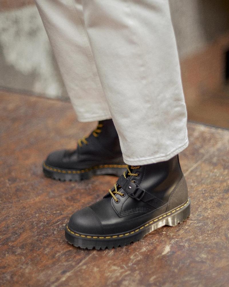 Dr Martens 1460 Bex Tech Made in England Leren Veterlaarzen Heren Zwart | NL 303CTV